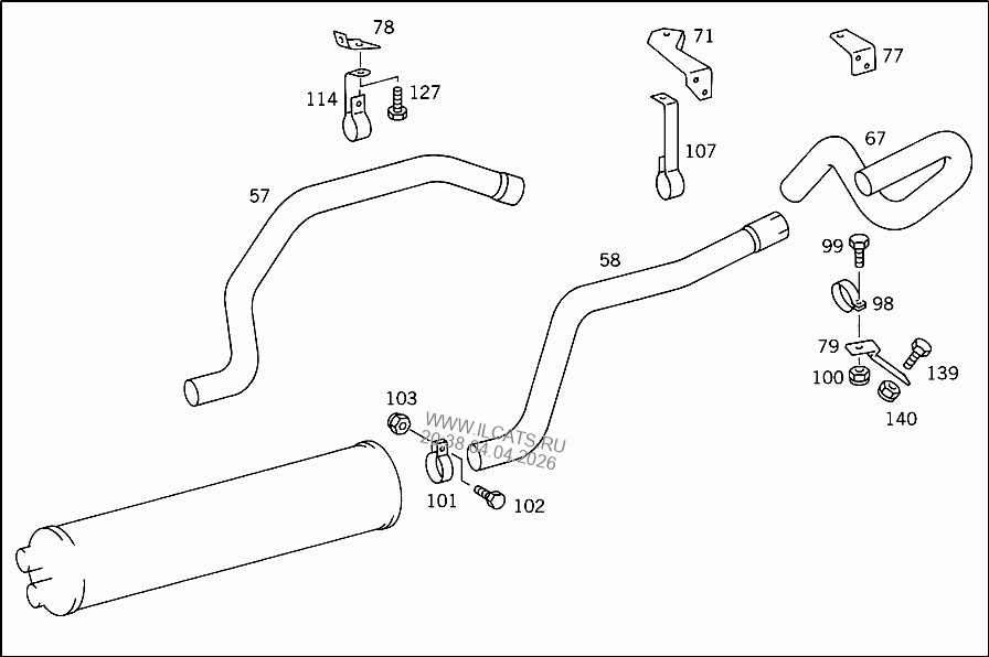 СИСТЕМА ВЫПУСКА ОГ MERCEDES 1935 AK,2435,2535/K, 2544,2550&(656327)