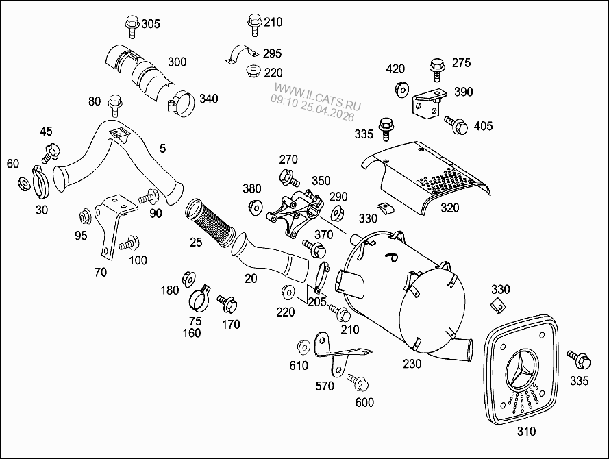 СИСТЕМА ВЫПУСКА ОГ MERCEDES 2825BK, 2826.2828BK, 2831, 3131/6X4&(958264)