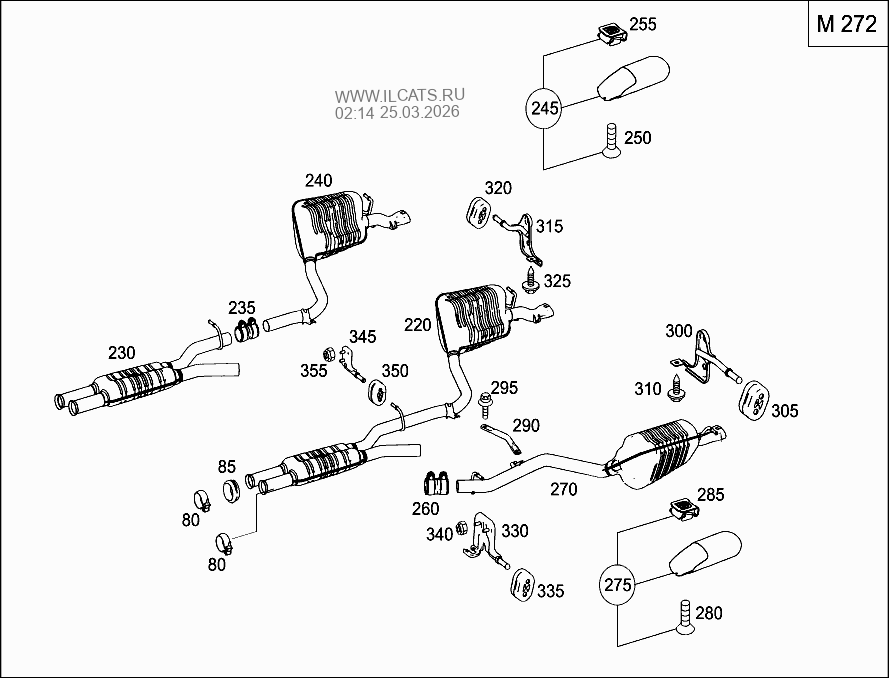 СИСТЕМА ВЫПУСКА ОГ ДИЗЕЛЬН. А/М MERCEDES E 220 CDI&(210606)