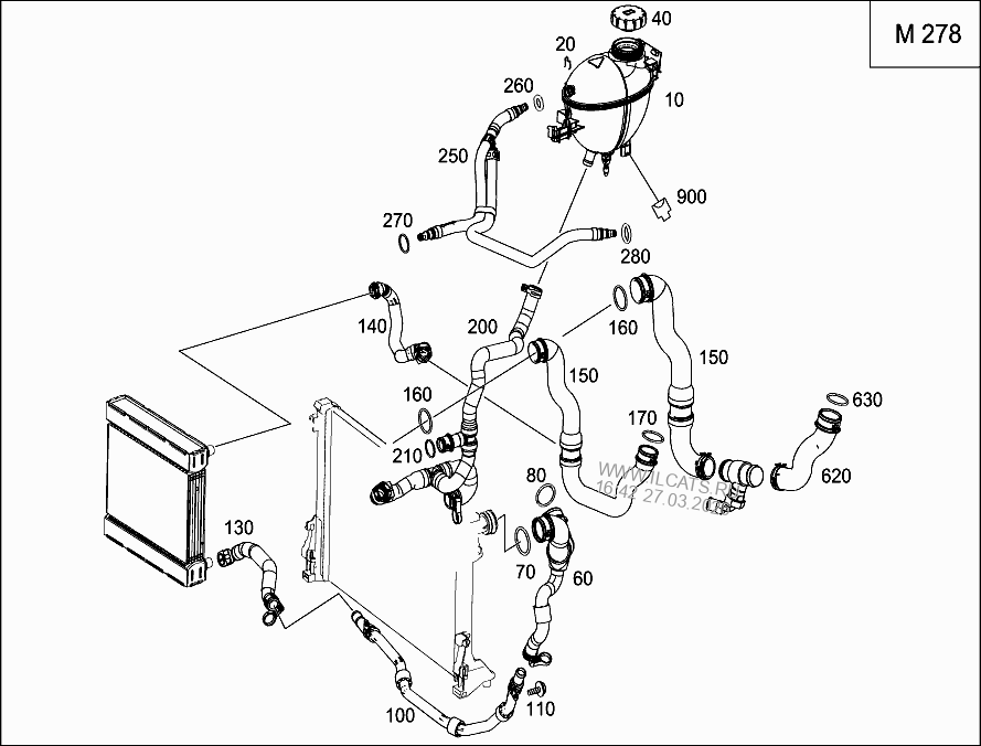 РАСШИРИТЕЛЬНЫЙ БАЧОК,КРЕПЛЕНИЕ И ШЛАНГИ MERCEDES ML 320&(163154)
