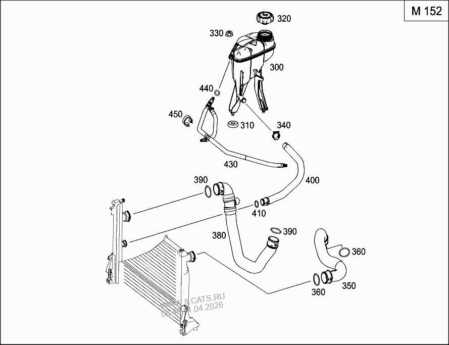 РАСШИРИТЕЛЬНЫЙ БАЧОК,КРЕПЛЕНИЕ И ШЛАНГИ MERCEDES S 500&(220175)