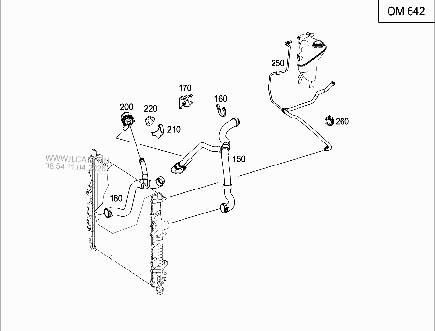 РАСШИРИТЕЛЬНЫЙ БАЧОК,КРЕПЛЕНИЕ И ШЛАНГИ MERCEDES C 200 CDI / CLC 200 ...