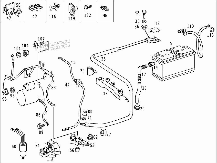 КАБЕЛЬНЫЕ СТЯЖКИ, ДЕТАЛИ КРЕПЛЕНИЯ КАБЕЛЯ И ВТУЛКИ MERCEDES E 300 ...