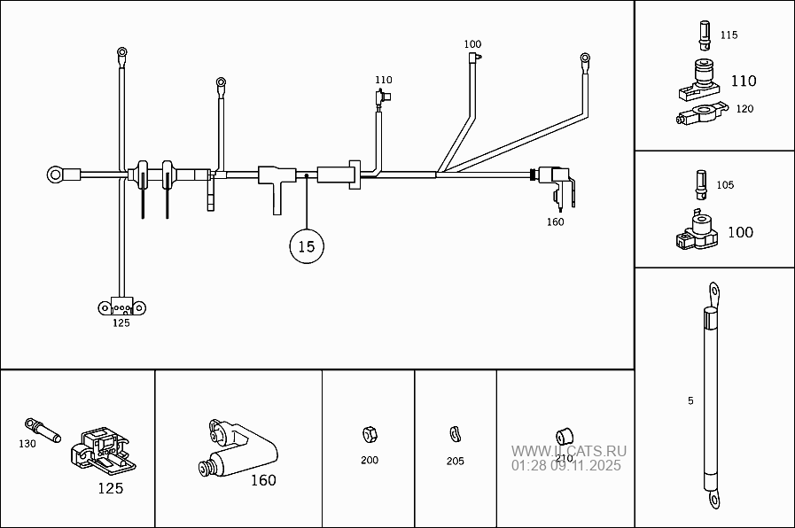 STARTER AND GROUND CABLE HARNESS 974985 MERCEDES M 119 USA&(119974)