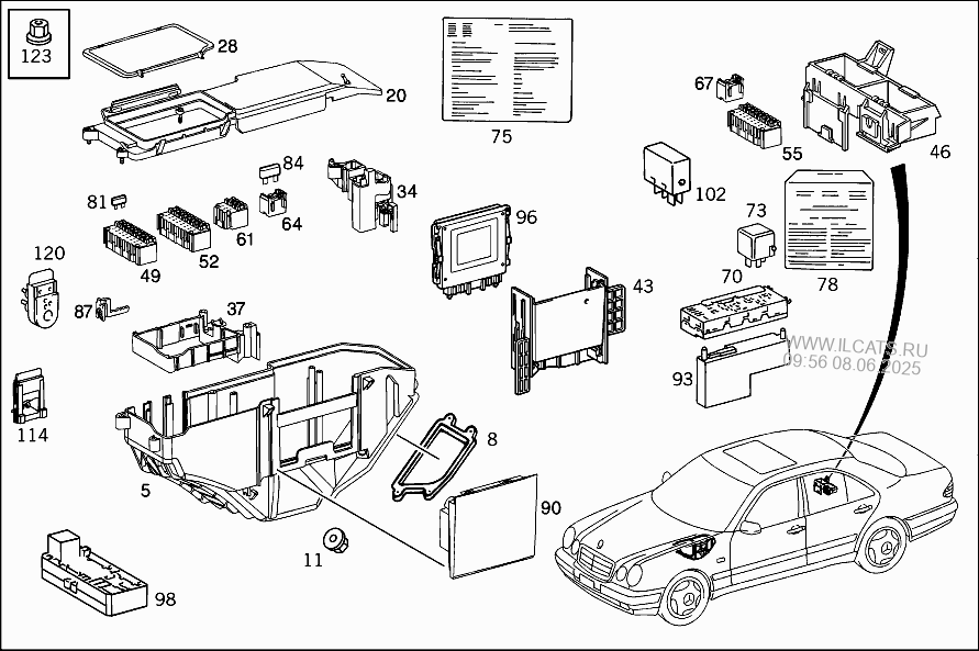 Схема предохранителей mercedes 210