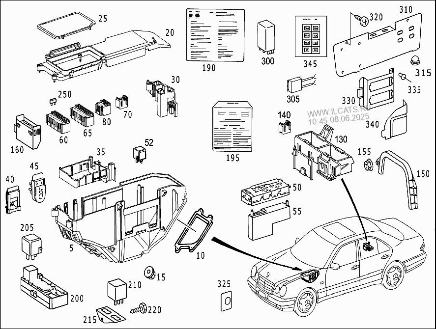 Блок предохранителей w210 схема