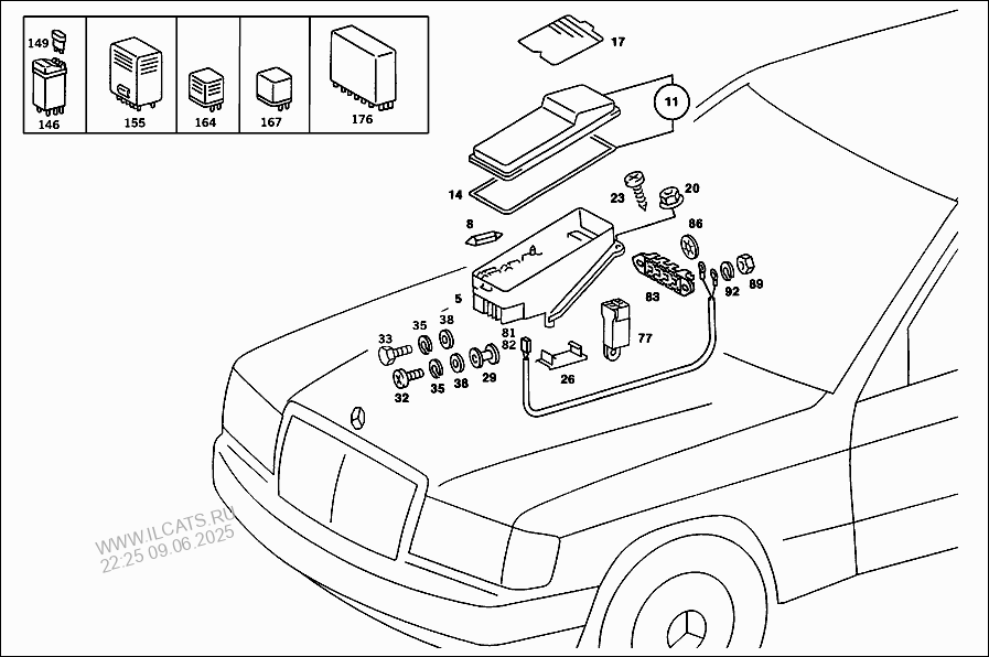 Мерс 190 схема предохранителей