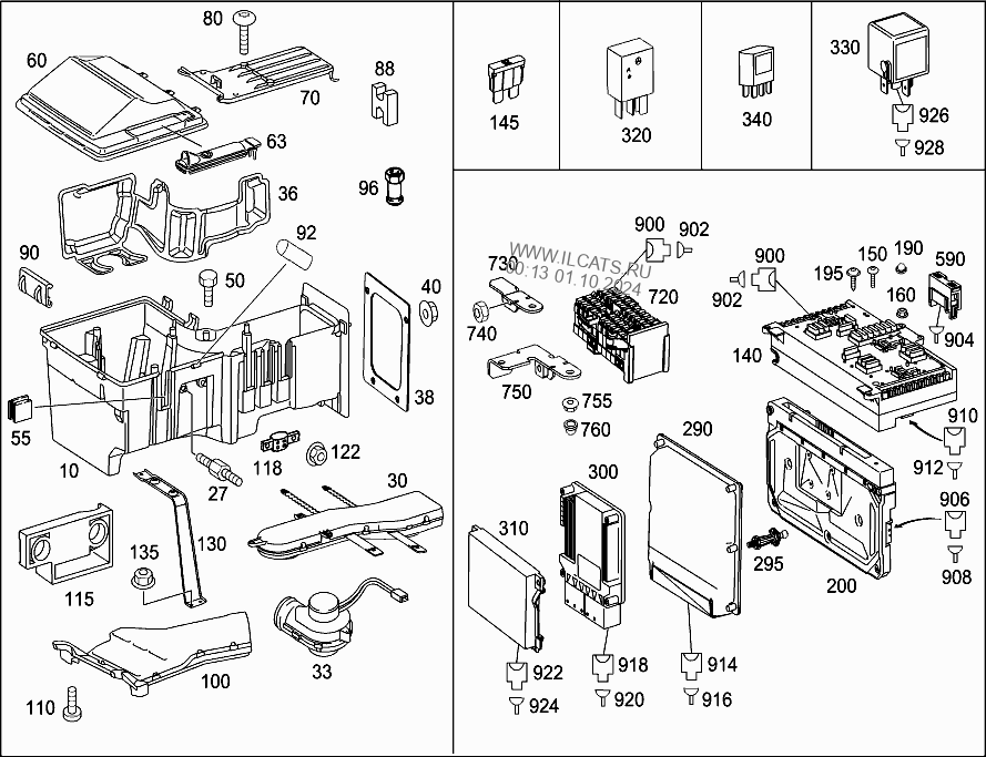 КОРОБ БУ, БУ, РЕЛЕ MERCEDES KOMBI&(639701)