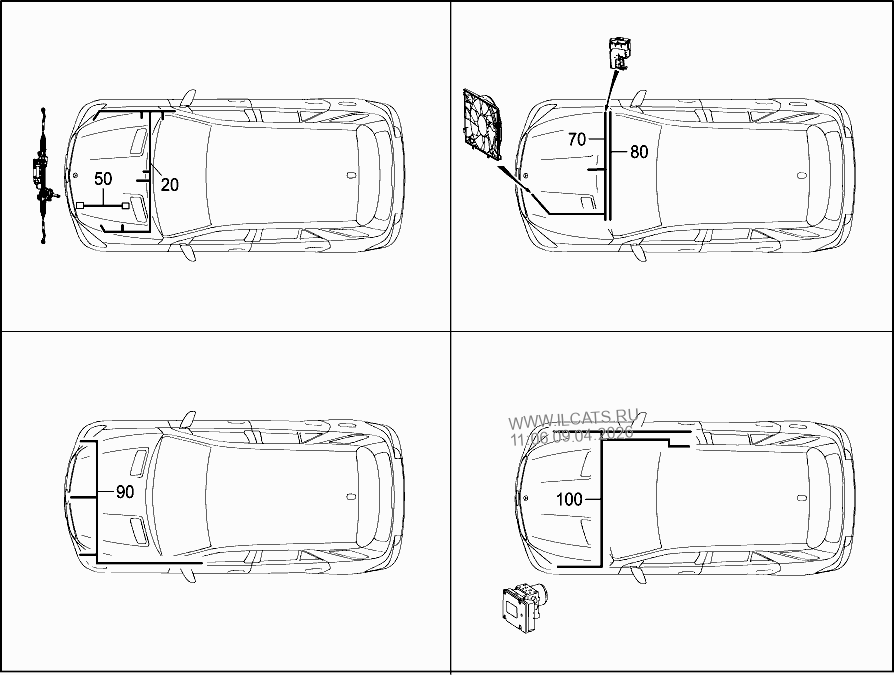 ЖГУТ ЭЛЕКТРОПРОВОДКИ ДВИГАТЕЛЯ MERCEDES GL 350 BLUETEC 4MATIC&(164824)