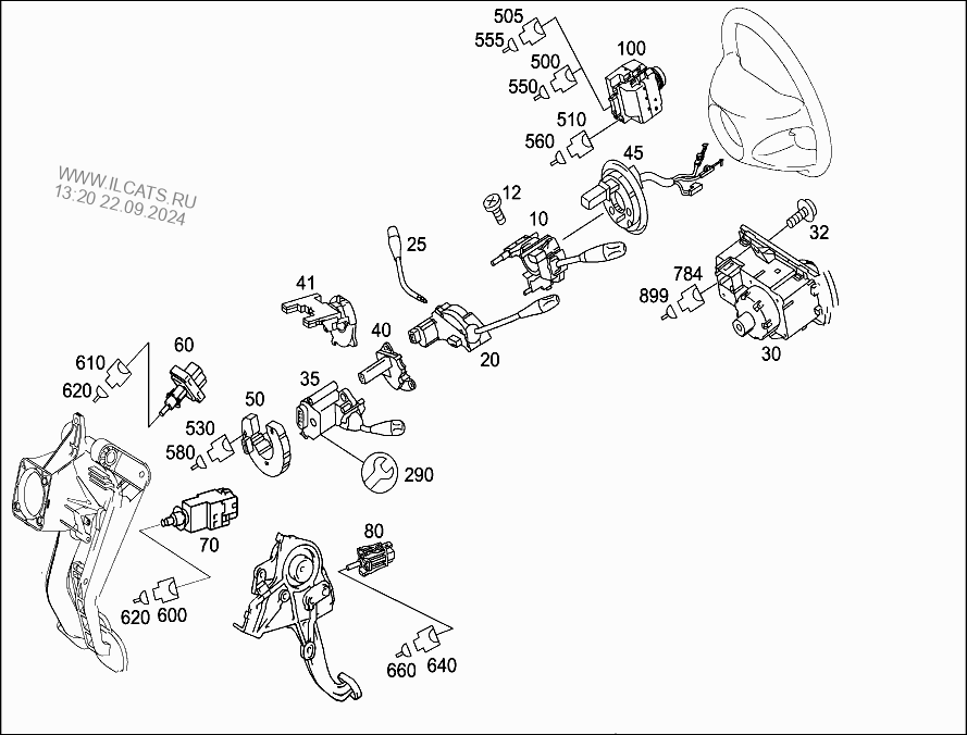 Схема руля мерседес