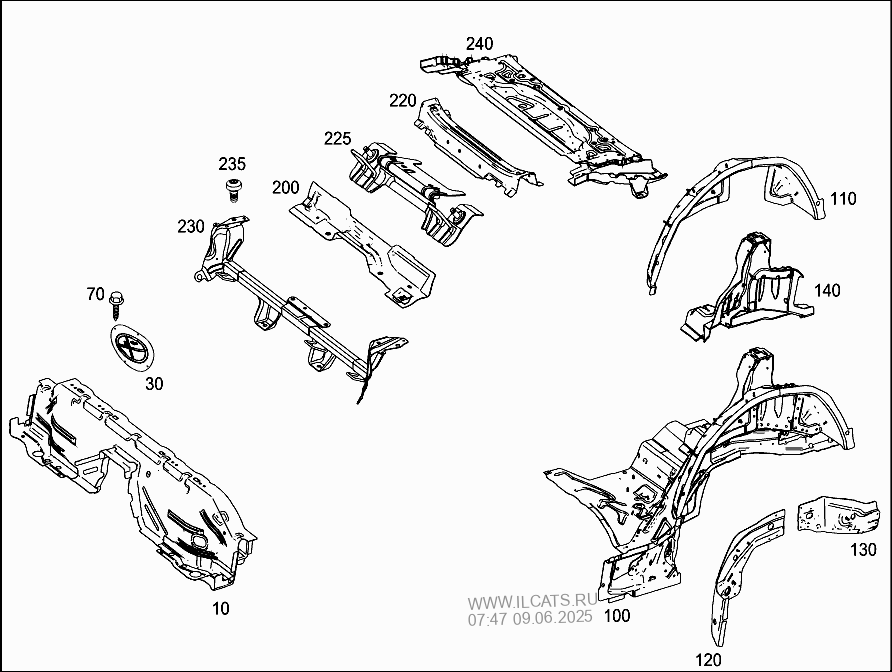 Схема кузова мерседес 124