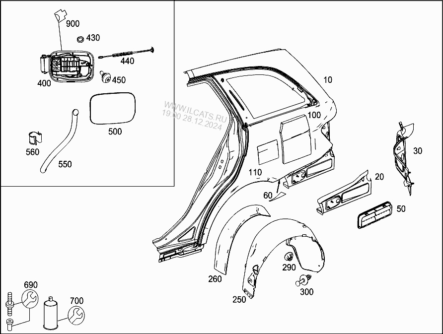 REAR FENDER MERCEDES C 230 / C 250&(204252)