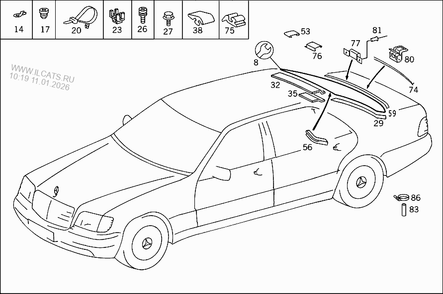 ЗАДНЕЕ СТЕКЛО MERCEDES 600 SEL V12 / S 600&(140057)