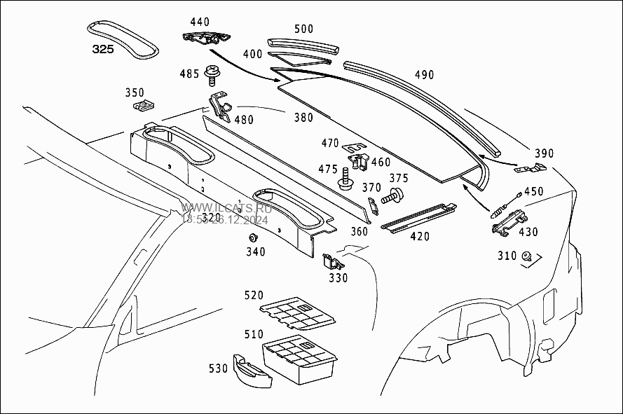 LUGGAGE COMPARTMENT COVERING MERCEDES SLK 230 KOMPRESSOR&(170449)