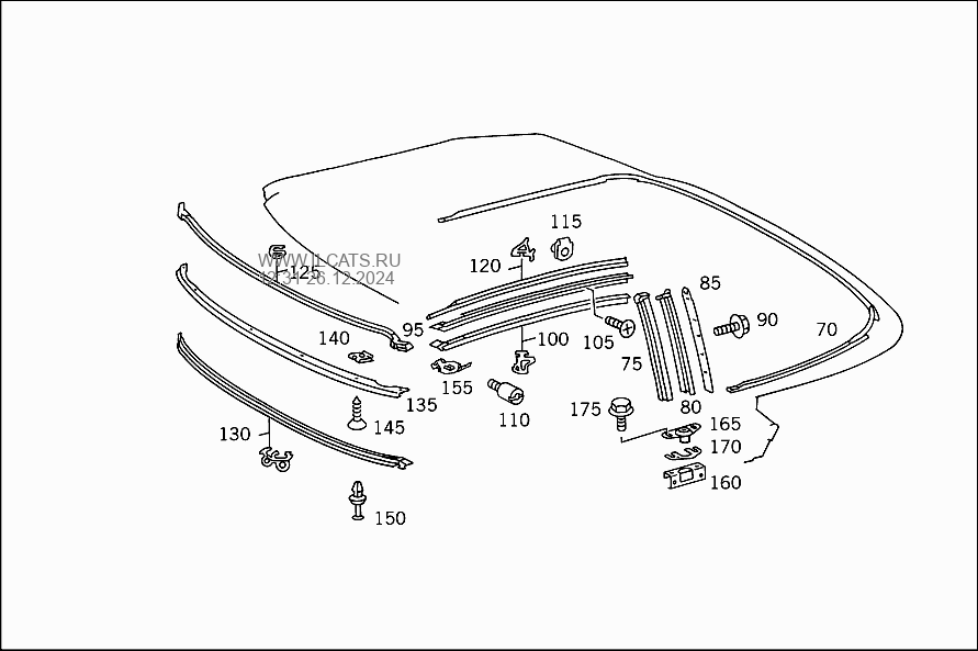 FOLDING TOP LINING MERCEDES SL 500 USA&(129068)