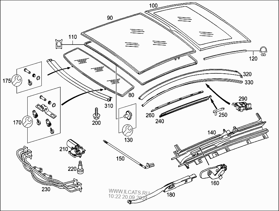 Адаптация люка мерседес w203