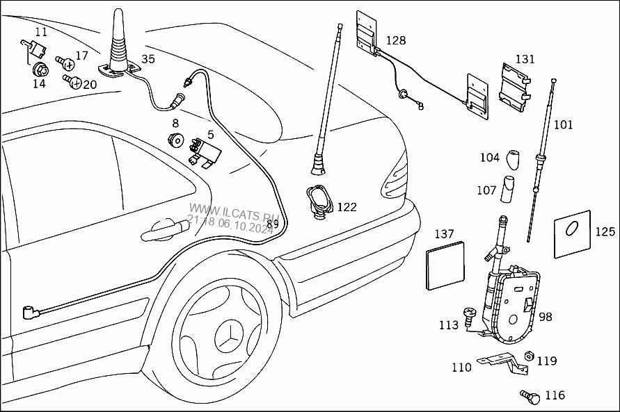 Как работает антенна на мерседес 124