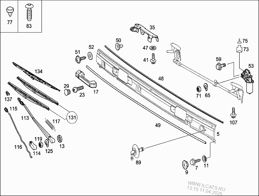 Windshield Wiper System Mercedes 2432 Ls-2455 Ls&Nbsp;(934235)