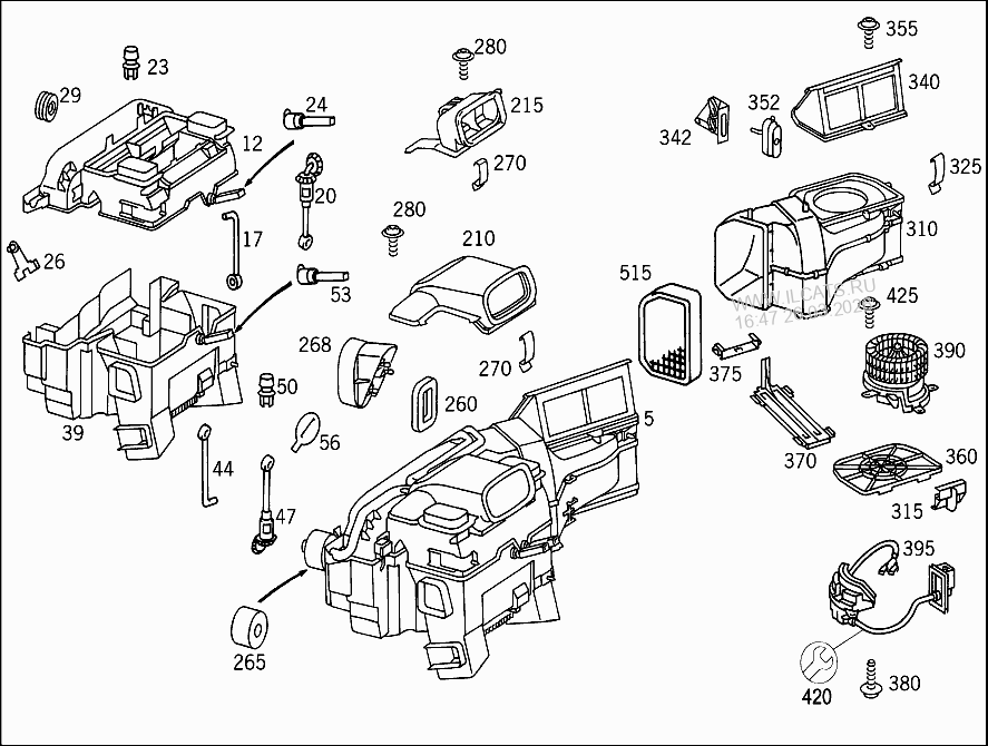 FRONT HEATER UNIT MERCEDES O 371 UP&(364359)
