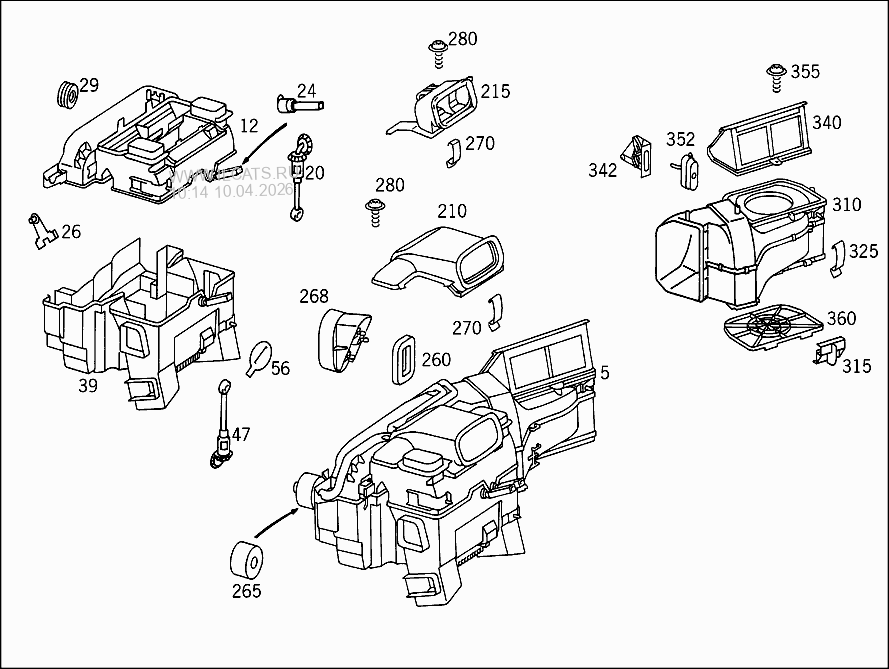 FRONT HEATER UNIT MERCEDES O 371 UP&(364359)