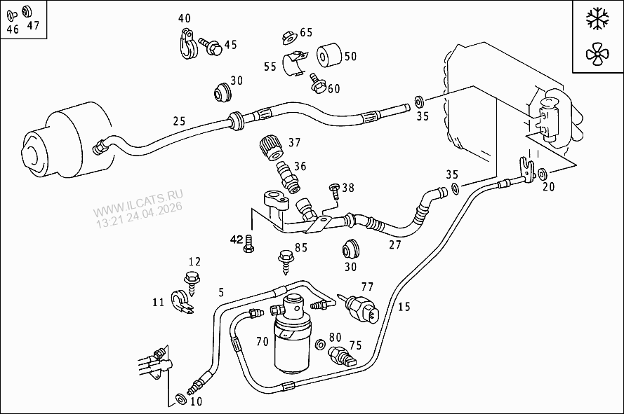 REFRIGERANT LINE ARRANGEMENT MERCEDES CLK 200 KOMPRESSOR&(208344)