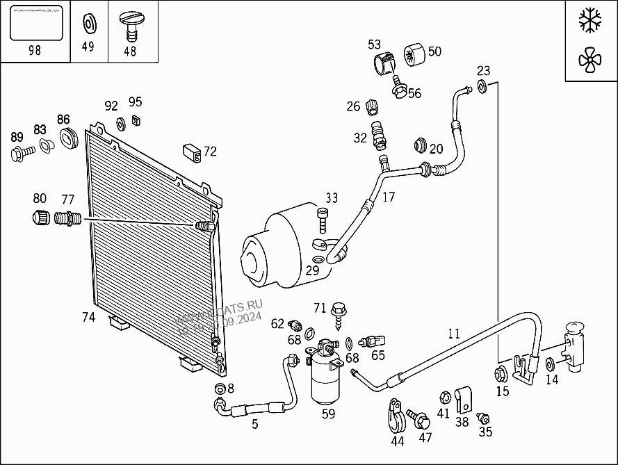 ПРОКЛАДКА ТРУБКИ ХЛАДАГЕНТА MERCEDES E 320 USA&(210055)