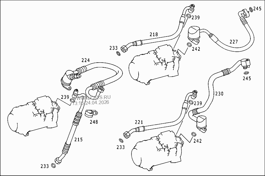 REFRIGERANT LINE ARRANGEMENT MERCEDES CLK 200 KOMPRESSOR&(208344)