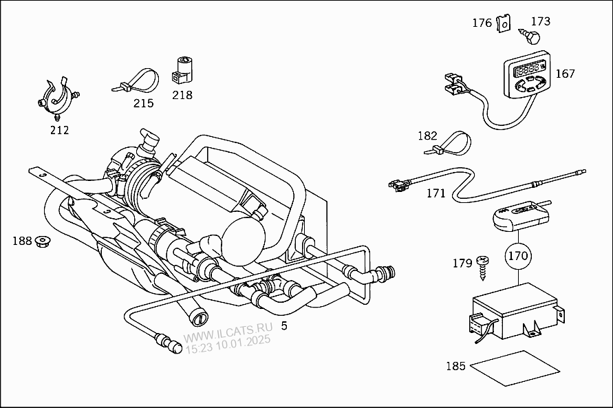 Auxiliary Heater To Floor Mercedes Vito 108 Cdi, 110 Cdi 112 Cdi, 113 