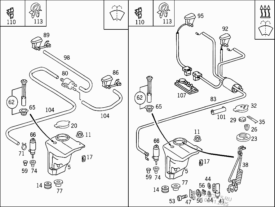 СТЕКЛООЧИСТ., ФАРООЧИСТ. MERCEDES C 200&(202080)
