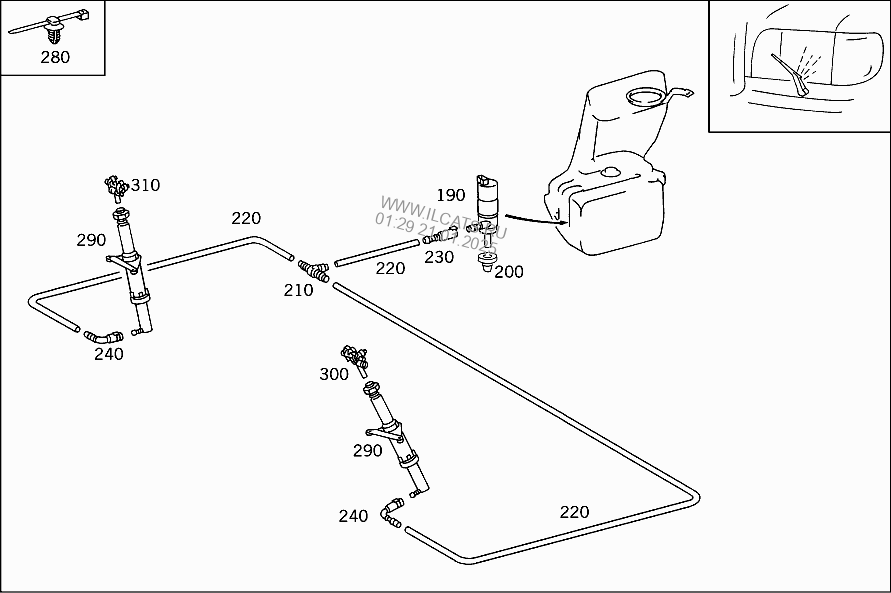 Обогрев стеклоомывателя мерседес