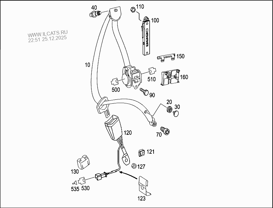 FRONT SEAT SAFETY BELT MERCEDES E 350 CGI&(211057)