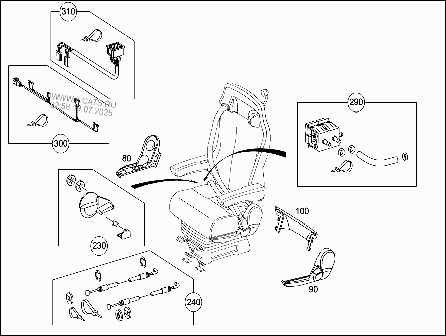 Как снять сидушку мерседес актрос CO-DRIVER SEAT; RECLINING SEAT MERCEDES L 710 D&NBSP;(688107)
