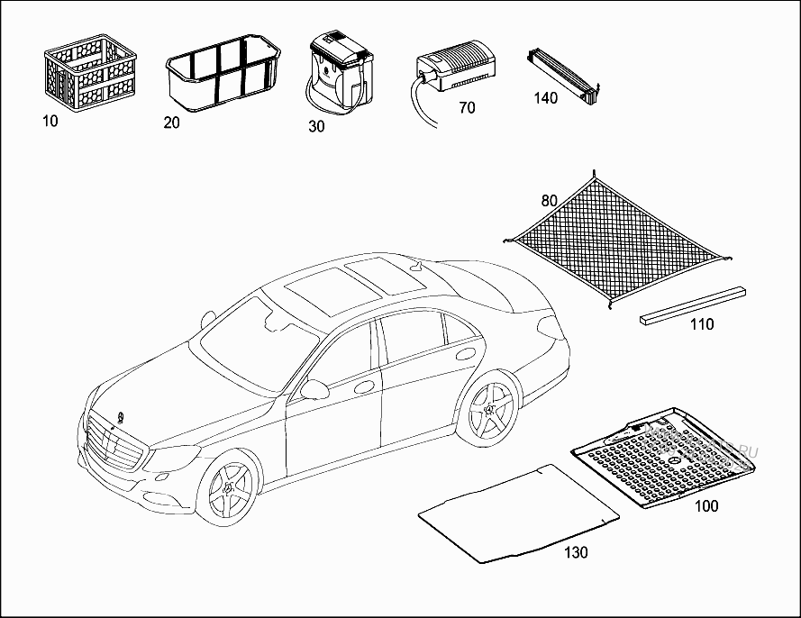 ОТДЕЛКА БАГАЖНИКА/ГРУЗОВОГО ОТСЕКА MERCEDES S 65 AMG&(222179)