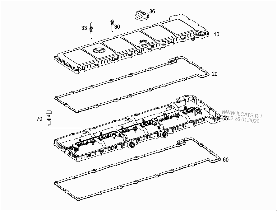 CYLINDER HEAD COVER MERCEDES OM 906 LA&(906980)