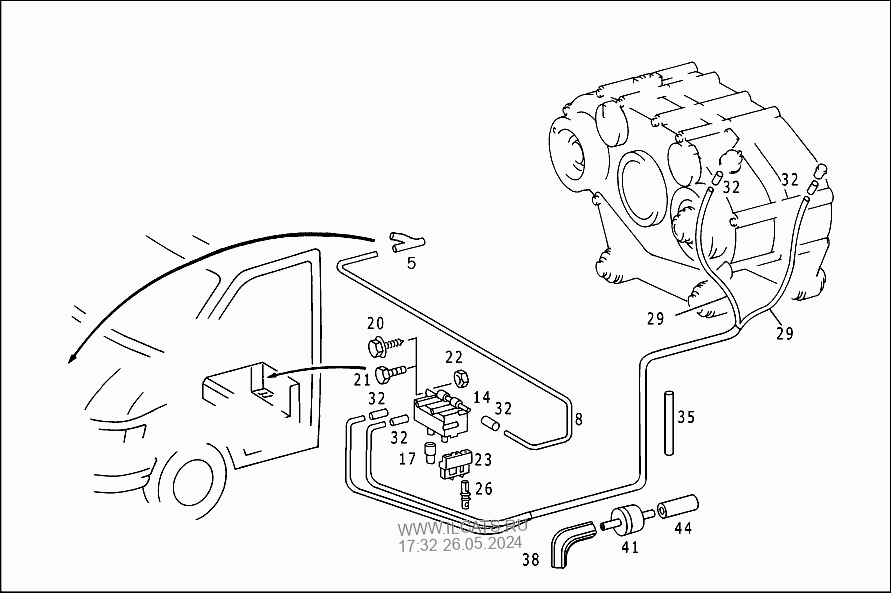 Vacuum Control For Transfer Case Mercedes Sprinter 310 D,312 D&Nbsp;(903463)