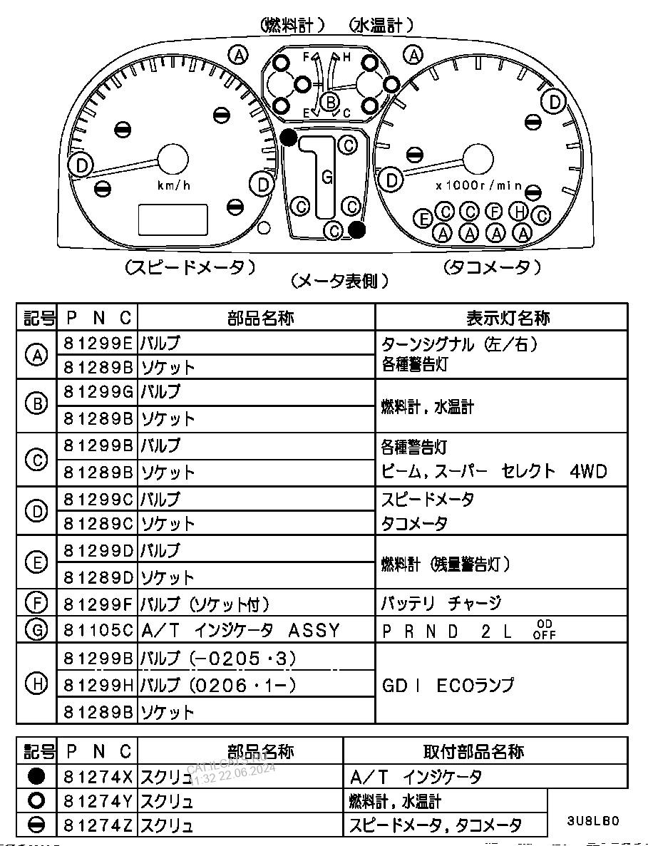 Meter Gauge Clock Mitsubishi Pajero Io Nbsp A013f006a