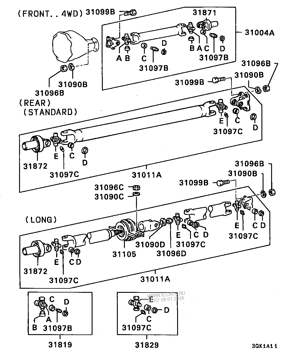 PROPELLER SHAFT MITSUBISHI L200(G.EXP)&(B8030707A)