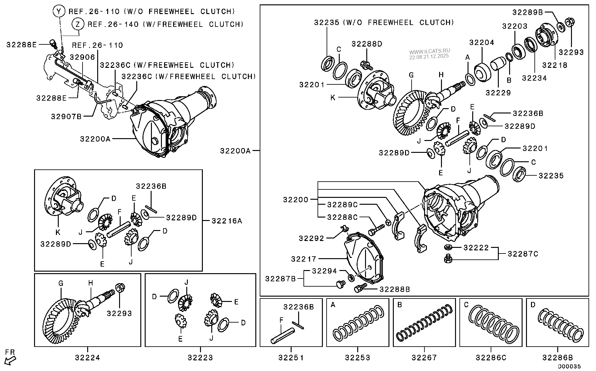 FRONT AXLE DIFFERENTIAL MITSUBISHI L200,TRITON,STRADA(G.EXP/MMTH