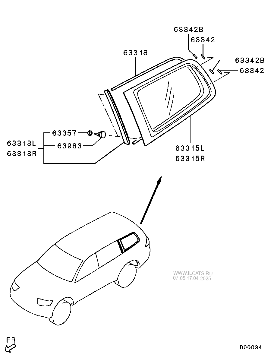 Qtr Window Glass Moulding Mitsubishi Nativa Paj Sport G Exp Mmth Nbsp C803r504d