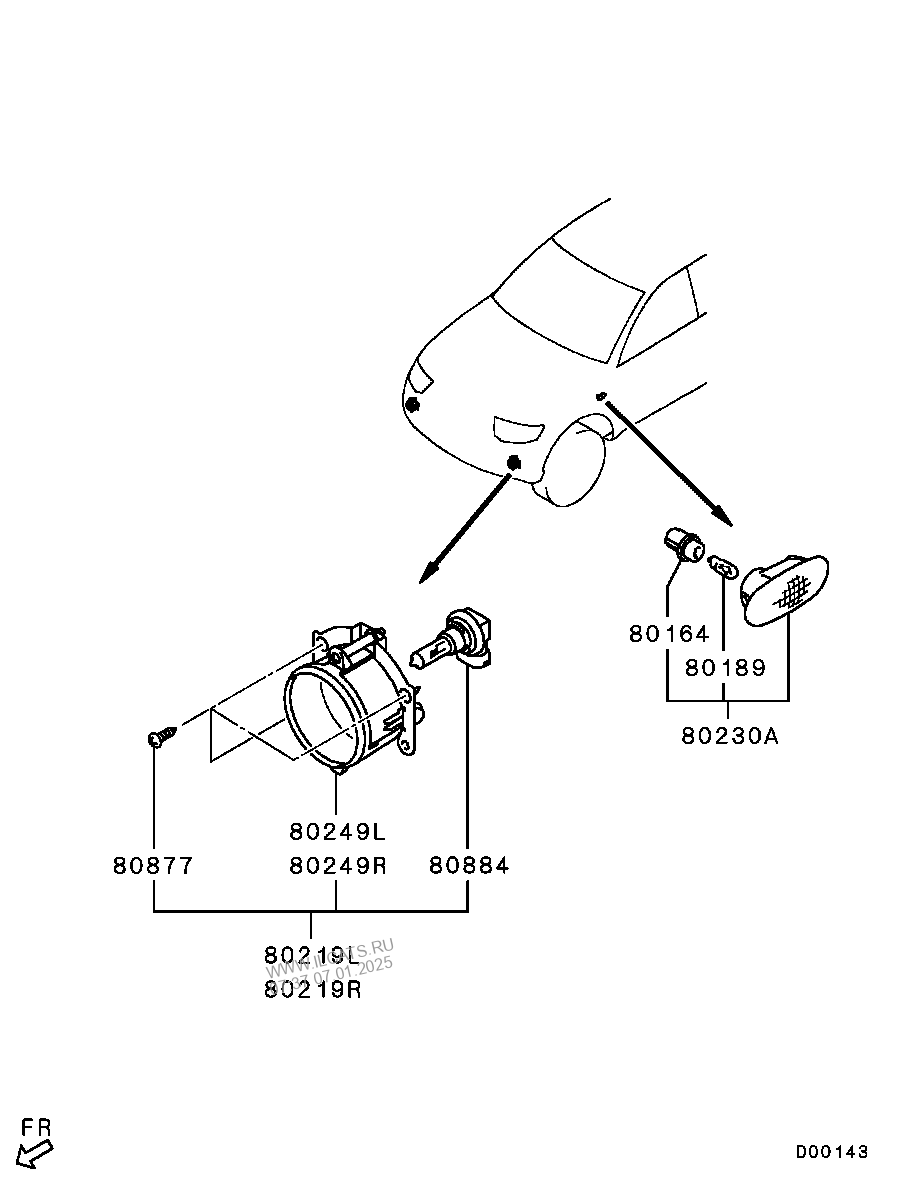 FRONT EXTERIOR LAMP MITSUBISHI L200,L200 SPORTERO(G.EXP/MMTH)&(C803L005D)