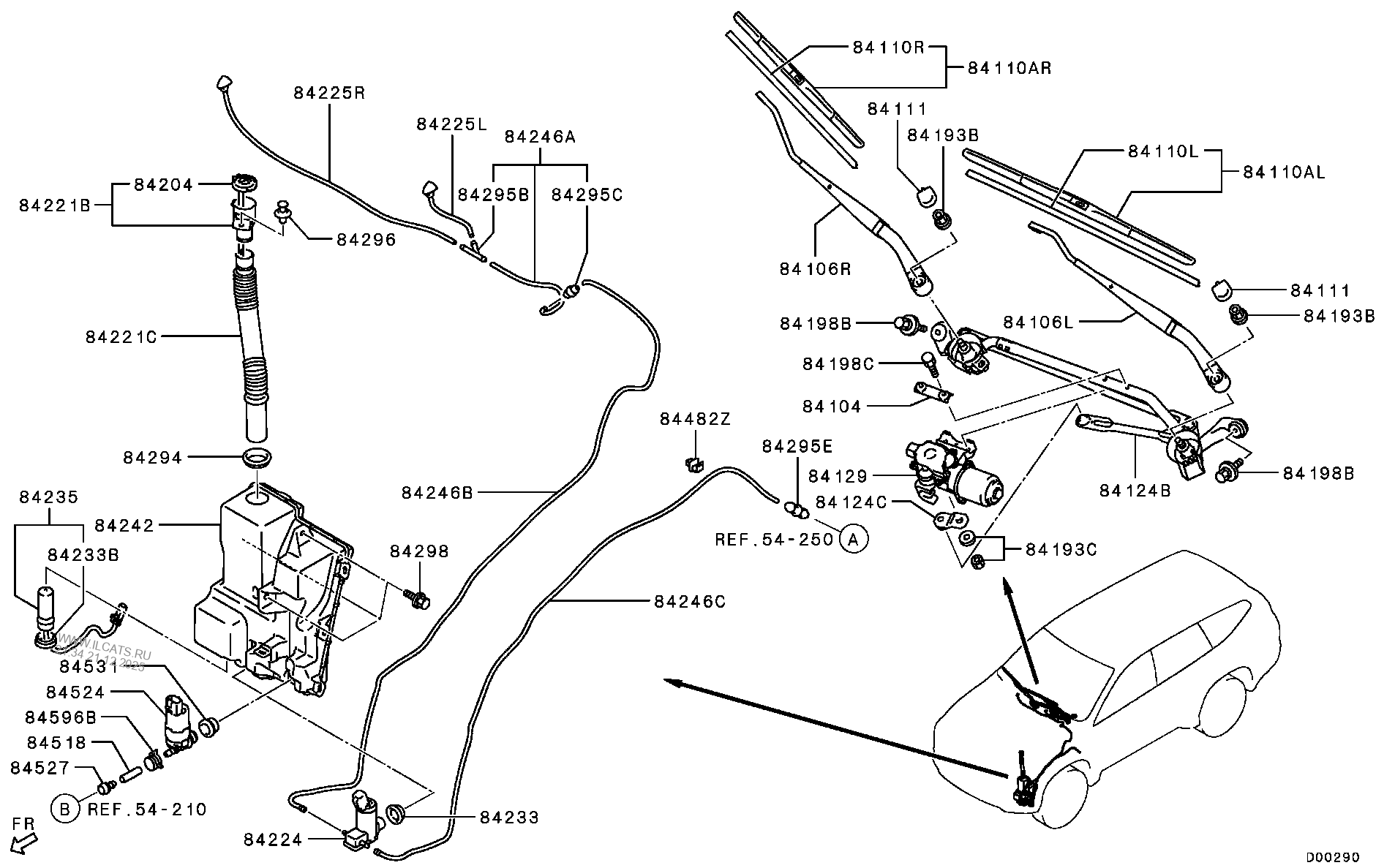 WINDSHIELD WIPER & WASHER MITSUBISHI PAJERO/MONTERO SPORT(EXP/MMTH