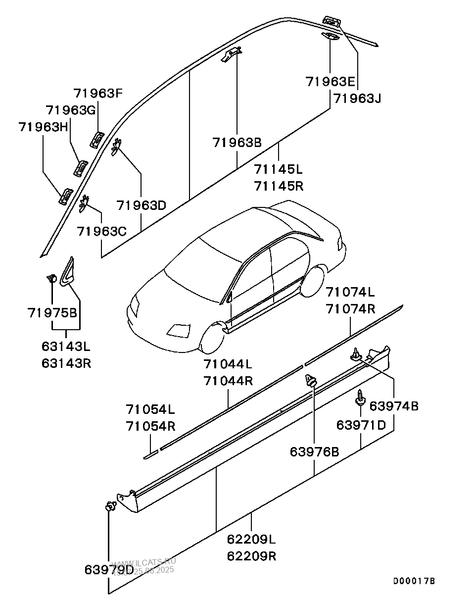 Side Garnish Moulding Mitsubishi Lancer Lancer Cedia Nbsp A016k009a