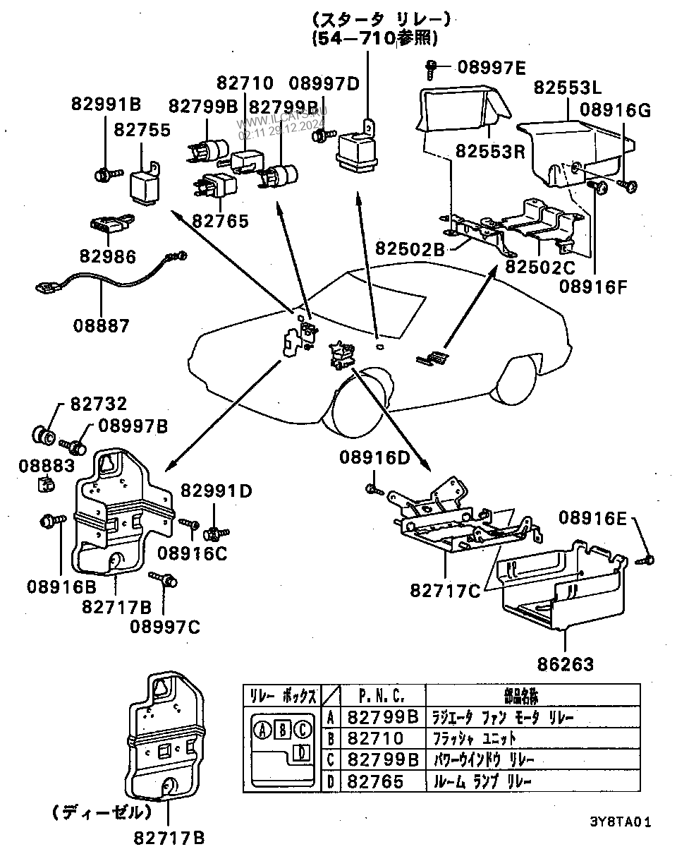 RELAY,FLASHER & SENSOR MITSUBISHI MIRAGE HATCHBACK&(A0360407A)