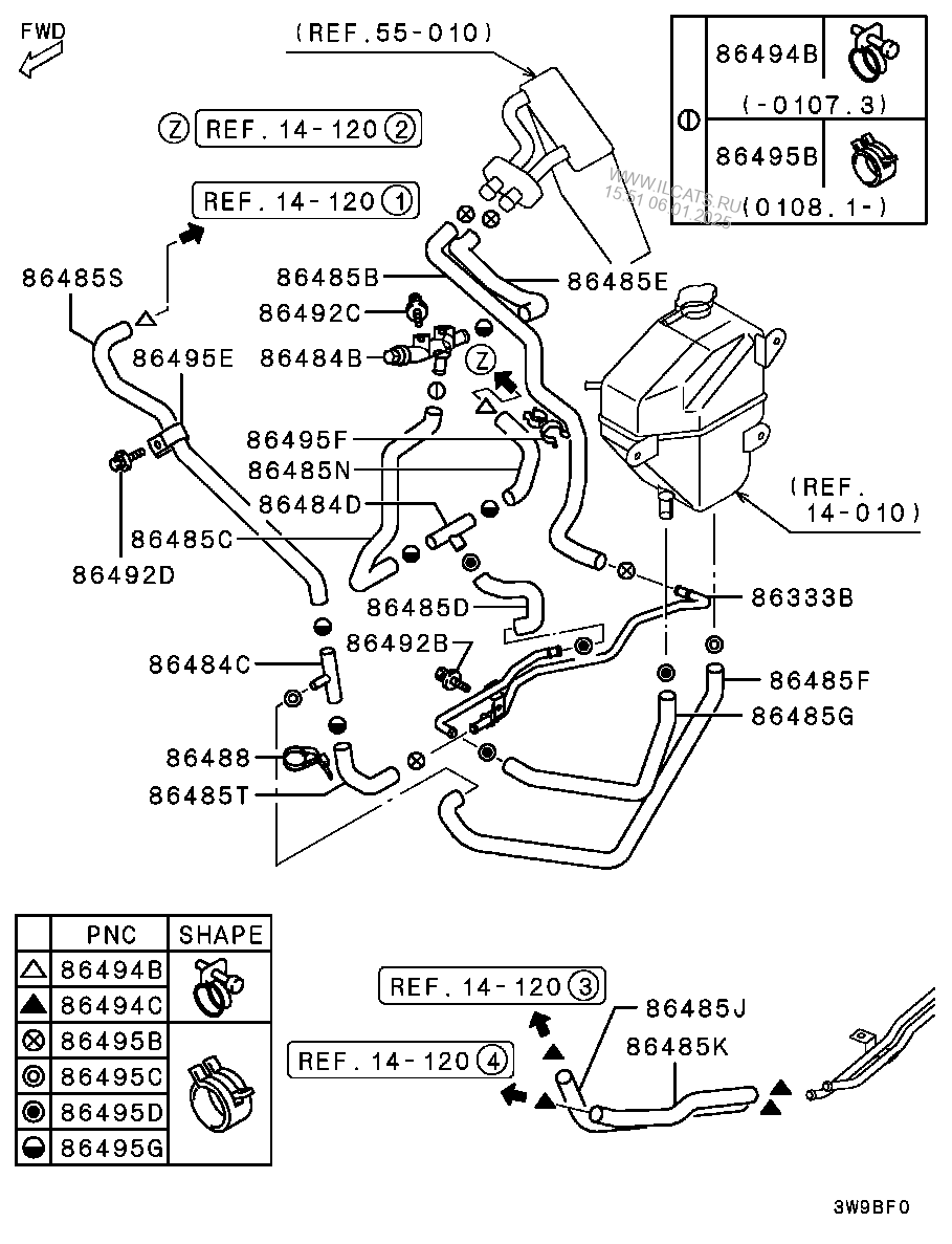 REAR HEATER UNIT & PIPING MITSUBISHI DELICA SPACE GEAR/CARGO&(A013A8A6A)