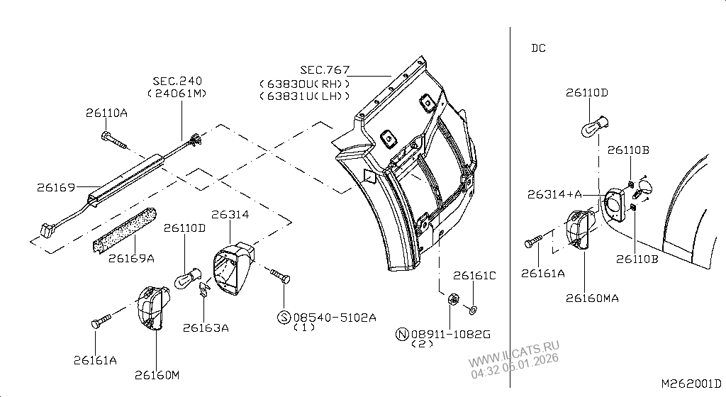 SIDE MARKER LAMP NISSAN CABSTAR