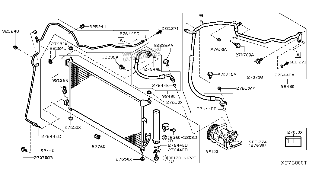 CONDENSER,LIQUID TANK & PIPING NISSAN TIIDA