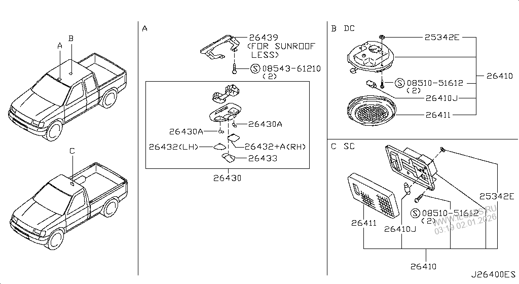 ROOM LAMP NISSAN NP300 SAF MAKE