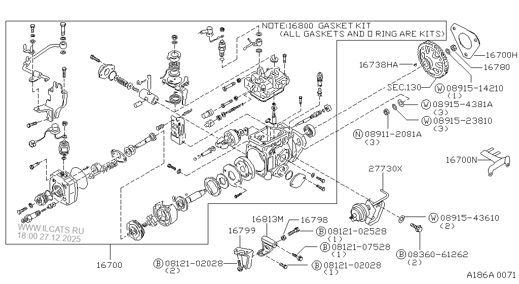 FUEL INJECTION PUMP NISSAN CABSTAR