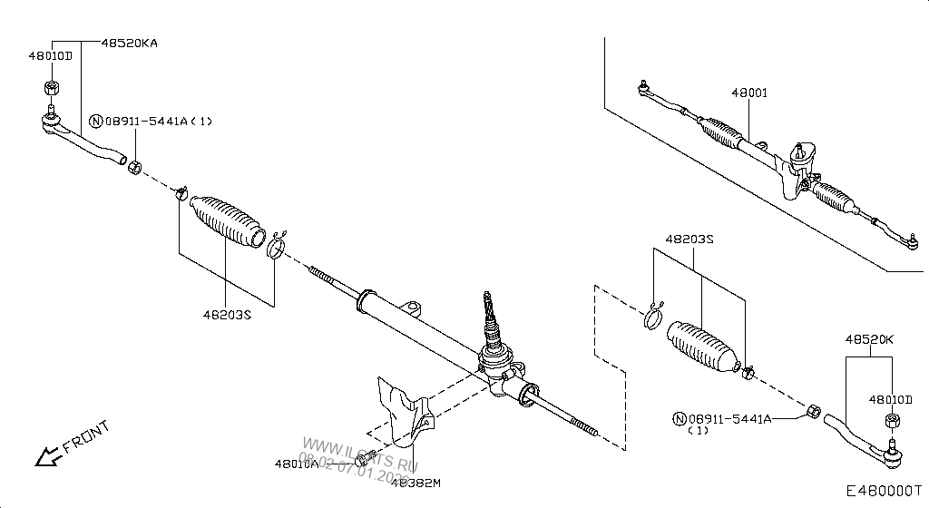 MANUAL STEERING GEAR NISSAN QASHQAI UK MAKE
