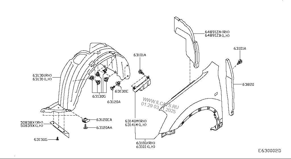 FRONT FENDER & FITTING NISSAN QASHQAI UK MAKE